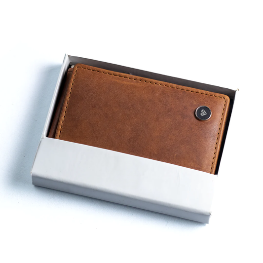 Carbonado Tri Fold Money Clip Wallet (Brown)