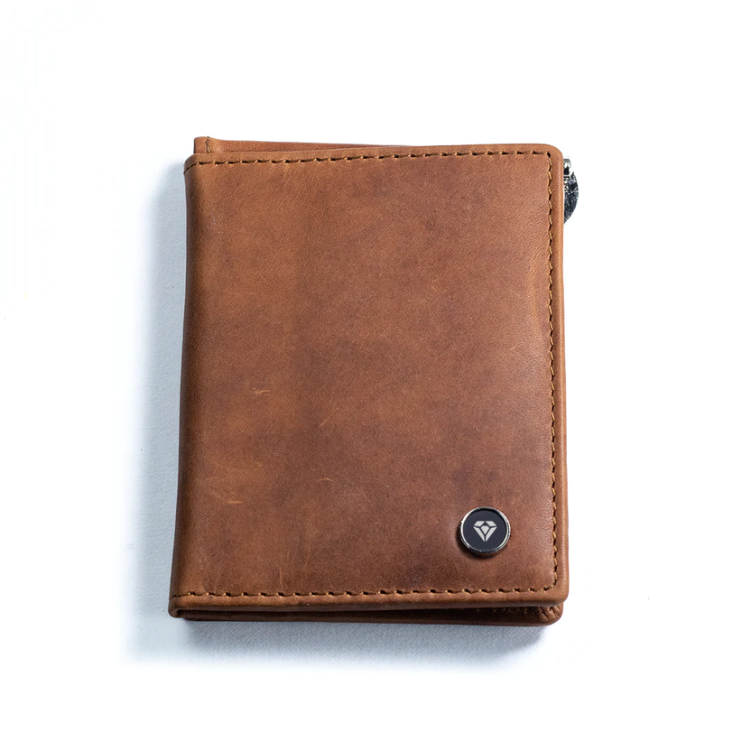 Carbonado Tri Fold Money Clip Wallet (Brown)