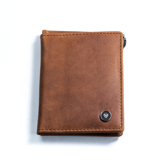 Carbonado Tri Fold Money Clip Wallet (Brown)