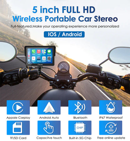Carpuride W502 Wireless Portable Dual Bluetooth Waterproof IP67 Motorcycle Stereo - Riders Junction