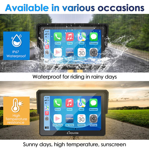 Carpuride W502 Wireless Portable Dual Bluetooth Waterproof IP67 Motorcycle Stereo - Riders Junction