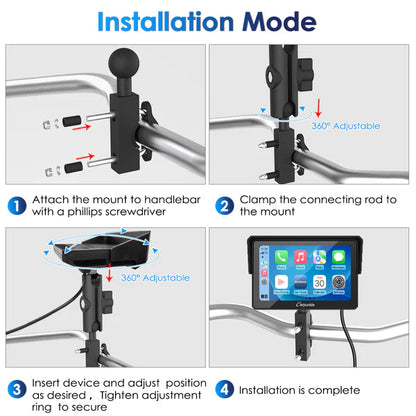 Carpuride W502 Wireless Portable Dual Bluetooth Waterproof IP67 Motorcycle Stereo - Riders Junction