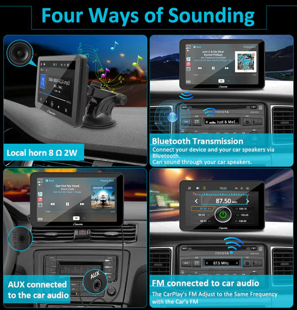 Carpuride W701 Plus Portable Wireless Car Stereo with Backup Camera, Support Install Apps - Riders Junction