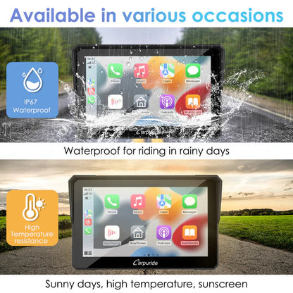 Carpuride W702 Wireless Portable Dual Bluetooth Waterproof IP67 Motorcycle Bluetooth Screen (on pre order) - Riders Junction