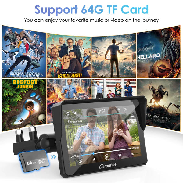 Carpuride W702 Wireless Portable Dual Bluetooth Waterproof IP67 Motorcycle Bluetooth Screen (on pre order) - Riders Junction