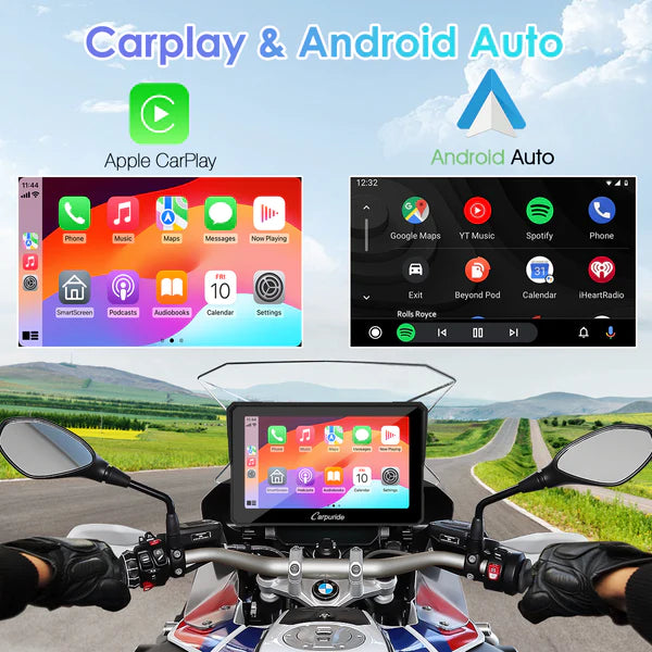Carpuride W702B Wireless Portable Motorcycle Stereo with BMW Motorcycles Bracket (on pre order) - Riders Junction