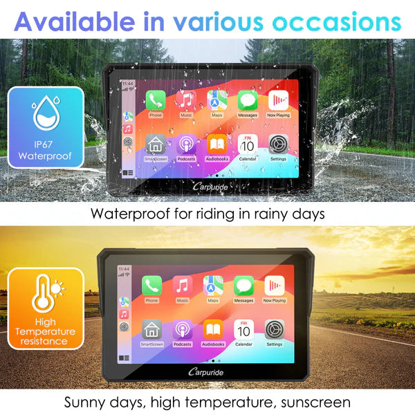 Carpuride W702B Wireless Portable Motorcycle Stereo with BMW Motorcycles Bracket (on pre order) - Riders Junction