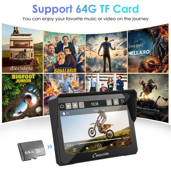 Carpuride W702B Wireless Portable Motorcycle Stereo with BMW Motorcycles Bracket (on pre order) - Riders Junction