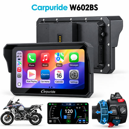 Carpuride W602BS (6 Inch) Motorcycle Stereo-Designed for BMW Motorcycle Compatible with Wonder Wheel Control