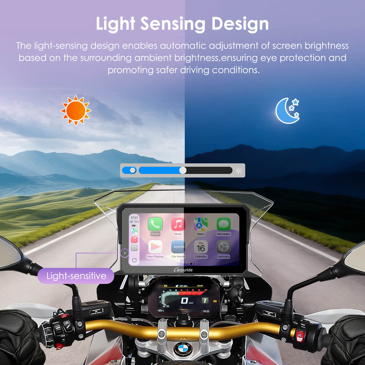Carpuride W602BS (6 Inch) Motorcycle Stereo-Designed for BMW Motorcycle Compatible with Wonder Wheel Control