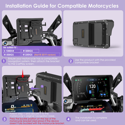 Carpuride W602BS (6 Inch) Motorcycle Stereo-Designed for BMW Motorcycle Compatible with Wonder Wheel Control