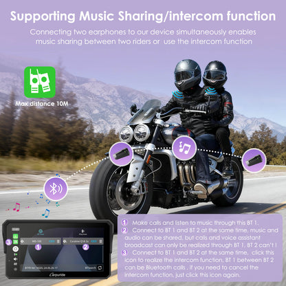 Carpuride W602BS (6 Inch) Motorcycle Stereo-Designed for BMW Motorcycle Compatible with Wonder Wheel Control