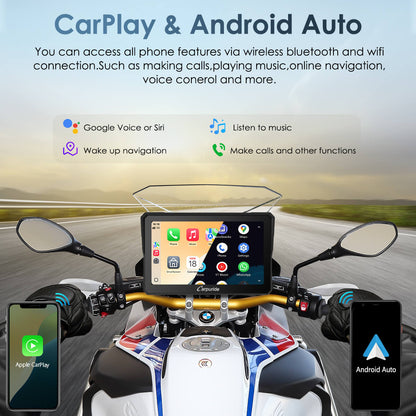 Carpuride W702BS (7 Inch) BMW Motorcycle CarPlay with OEM Controller Integration
