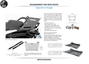 Carrier Rear Enlargement Suzuki Gsx-s 1000 Gx - Hepco Becker - 8003552 00 01 - Riders Junction