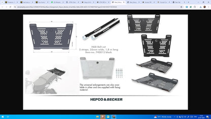 Carrier Rear Rack Enlargement KTM 390 Adventure - Hepco Becker - 8007601 00 01 - Riders Junction