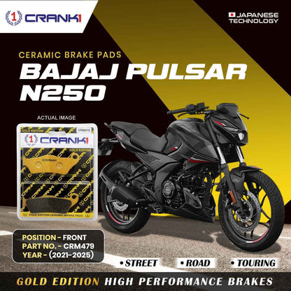 Ceramic Brake Pads For Bajaj Pulsar N250 (2021-2025) - Front - CRM479 - 1 Set-CRANK1