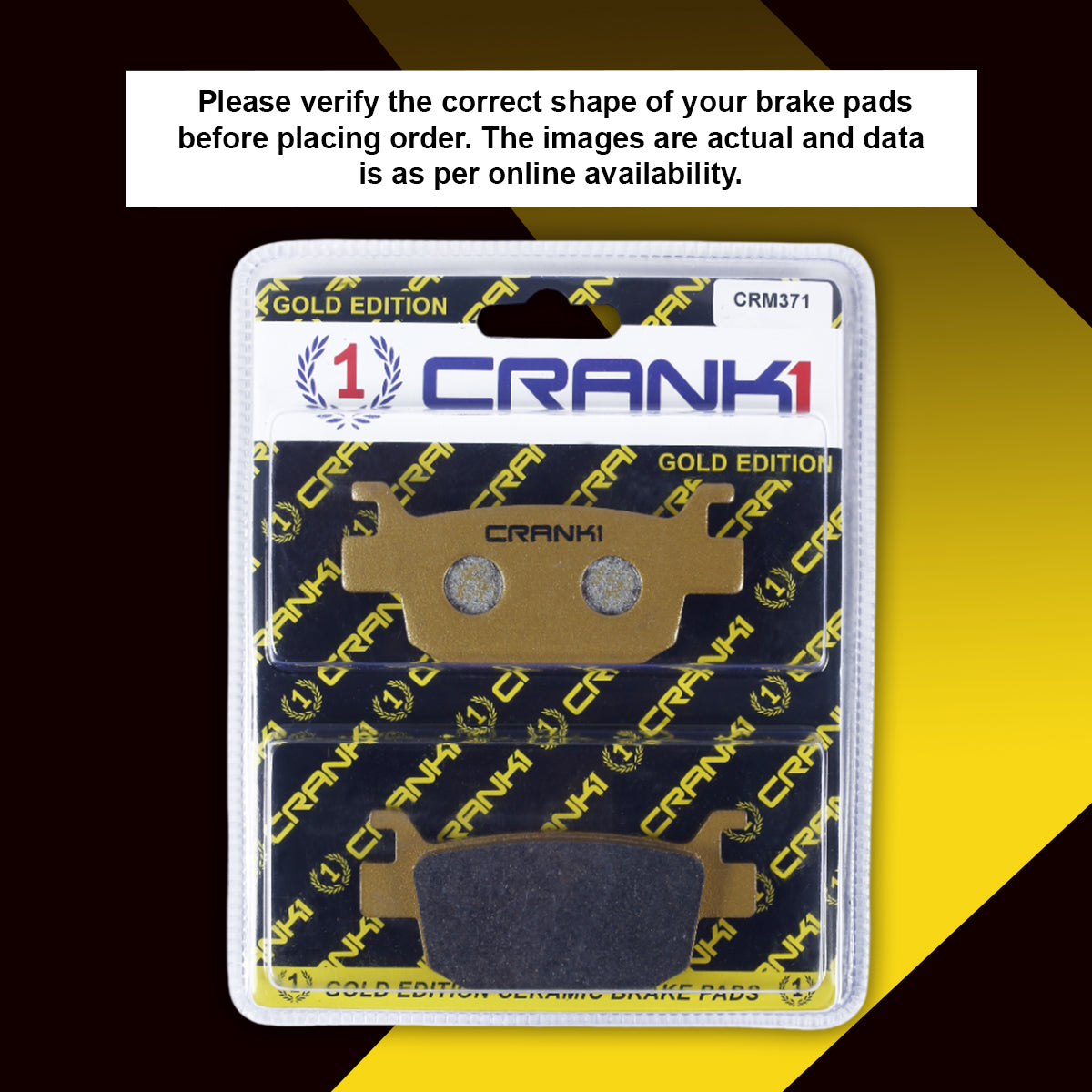 Ceramic Brake Pads For Benelli TNT 25 (2015 Onwards) - Rear - CRM371 - 1 Set - CRANK1