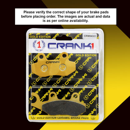 Ceramic Brake Pads For Kawasaki KLX230 (2025 Onwards) - Rear - CRM043/2 - 1 Set - CRANK1