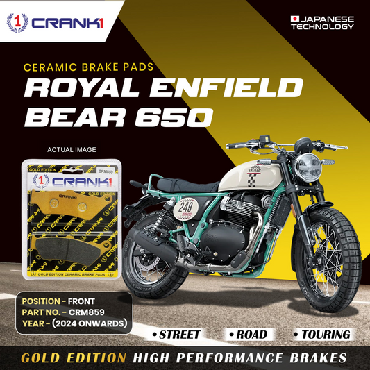Ceramic Brake Pads For Royal Enfield Bear 650 (2024 Onwards) - Front - CRM859 - 1 Set - CRANK1