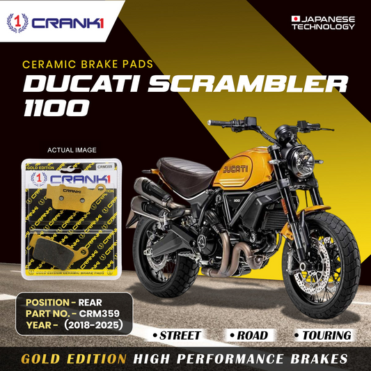 Ceramic Brake Pads For Ducati Scrambler 1100 (2018-2025) - Rear - CRM359 - 1 Set
