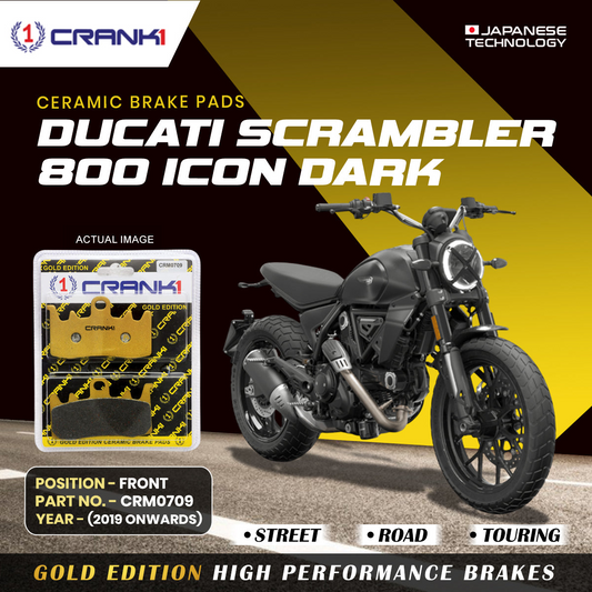 Ceramic Brake Pads For Ducati Scrambler 800 Icon (2019 Onwards) - Front - CRM0709 - 2 Sets CRANK1