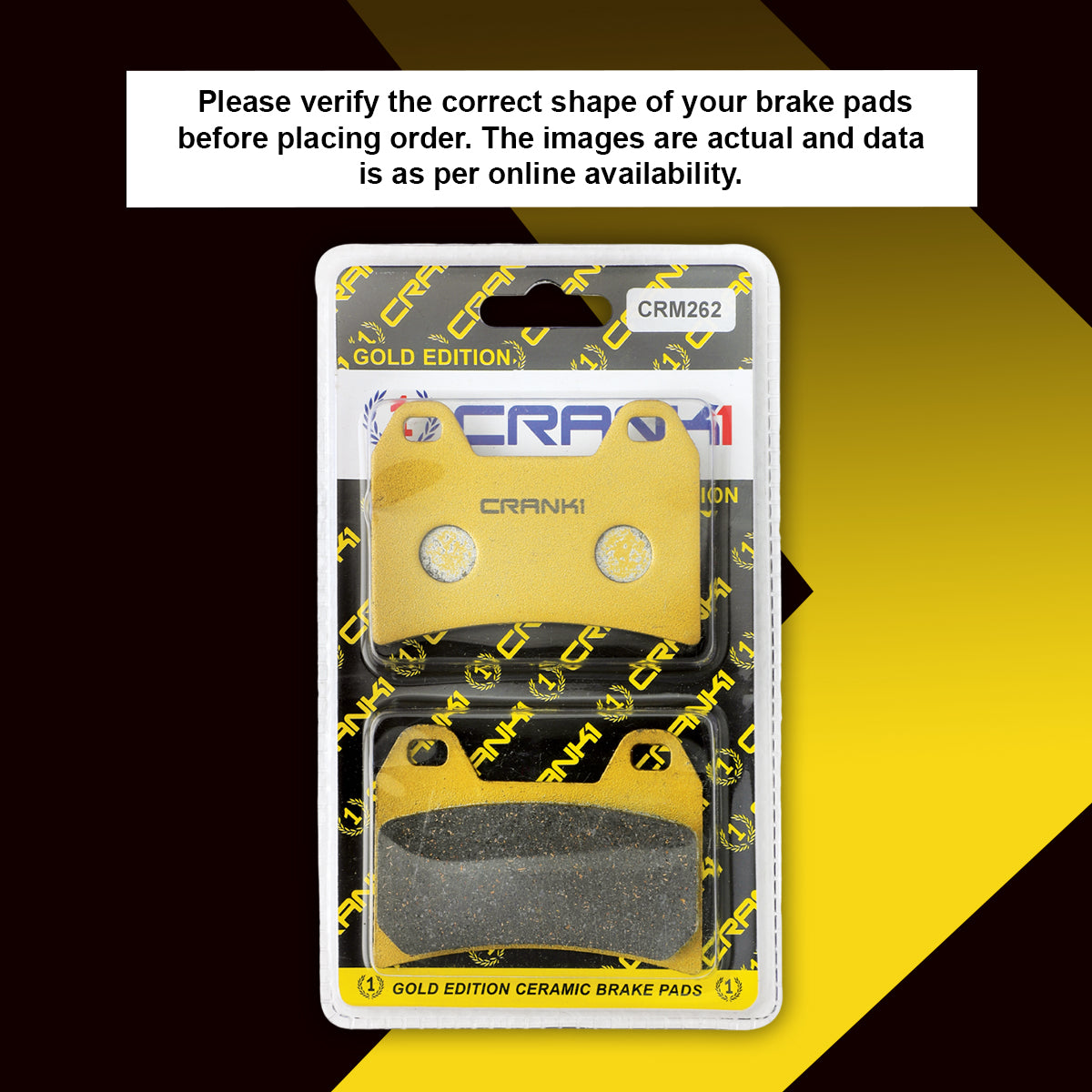 Ceramic Brake Pads For Zontes 350T Adventure (2023 Onwards) - Front - CRM262 - 1 Set - CRANK1