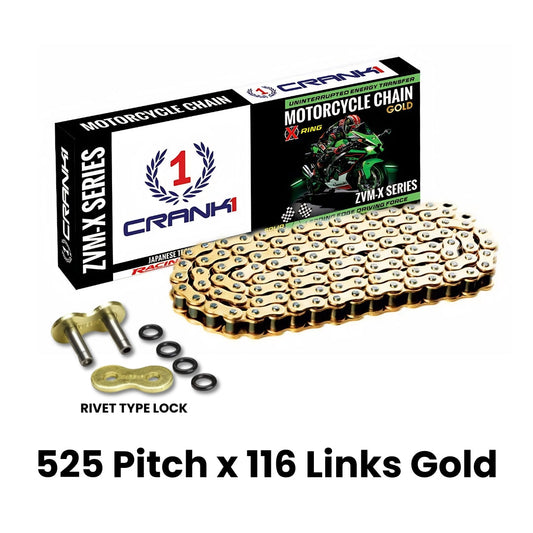 Chain For Benelli 502 Cruiser - 525 Pitch x 116 Links Gold (ZVMX) - CRANK1