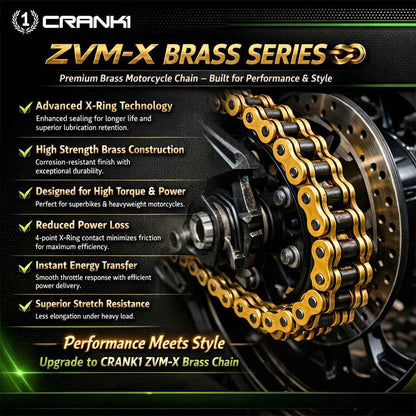 Chain For Honda CB1000R (2018-2020) - 525 Pitch x 116 Links Gold (ZVMX) - CRANK1