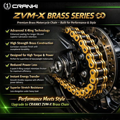 Chain For KTM 200 Duke (2012 Onwards) - 520 Pitch x 118 Links Gold (ZVMX) - CRANK1