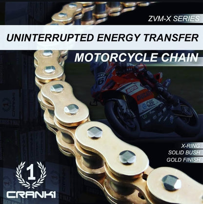 Chain For KTM 200 Duke (2012 Onwards) - 520 Pitch x 118 Links Gold (ZVMX) - CRANK1