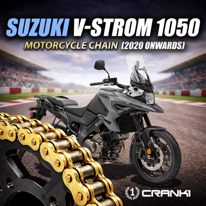 Chain For Suzuki V-Strom 1050 (2020 Onwards) - 525 Pitch x 120 Links Gold (ZVMX) - CRANK1