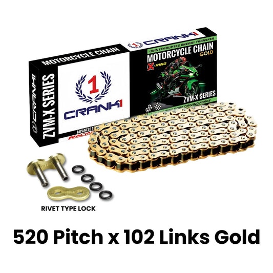 Chain For Triumph Street Twin 900 (2019-2022) - 520 Pitch x 102 Links Gold (ZVMX) - CRANK1