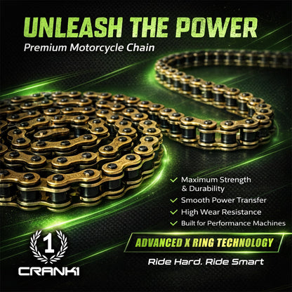 Chain For Honda CB500X (2019-2023) - 520 Pitch x 112 Links Gold (ZVMX) - CRANK1