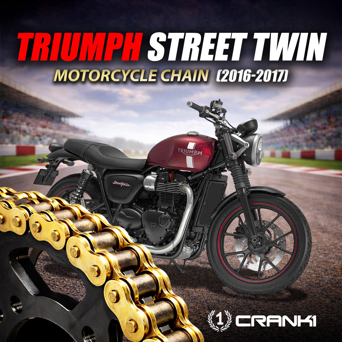 Chain For Triumph Street Twin (2016-2017) - 520 Pitch x 102 Links Gold (ZVMX) - CRANK1