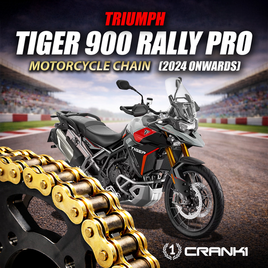 Chain For Triumph Tiger 900 Rally Pro (2024 Onwards) - 525 Pitch x 122 Links Gold (ZVMX) - CRANK1