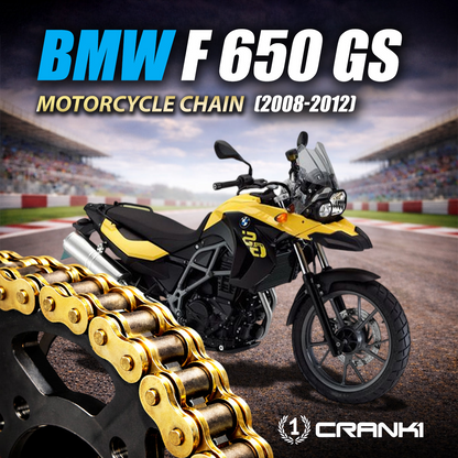 Chain For BMW F 650 GS (2008-2012) - 525 Pitch x 112 Links Gold (ZVMX) - CRANK1