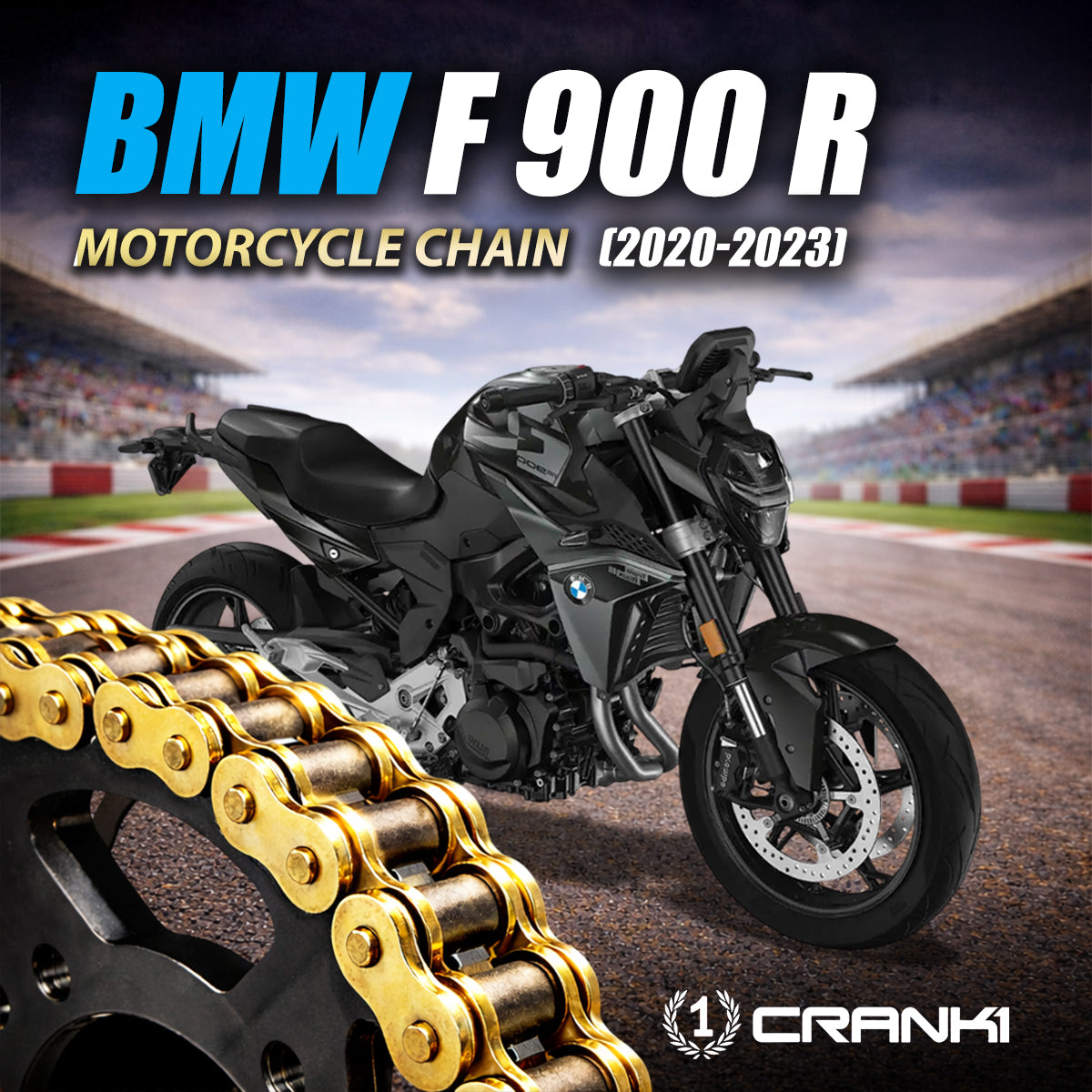 Chain For BMW F 900 R (2020-2023) - 525 Pitch x 122 Links Gold (ZVMX) - CRANK1