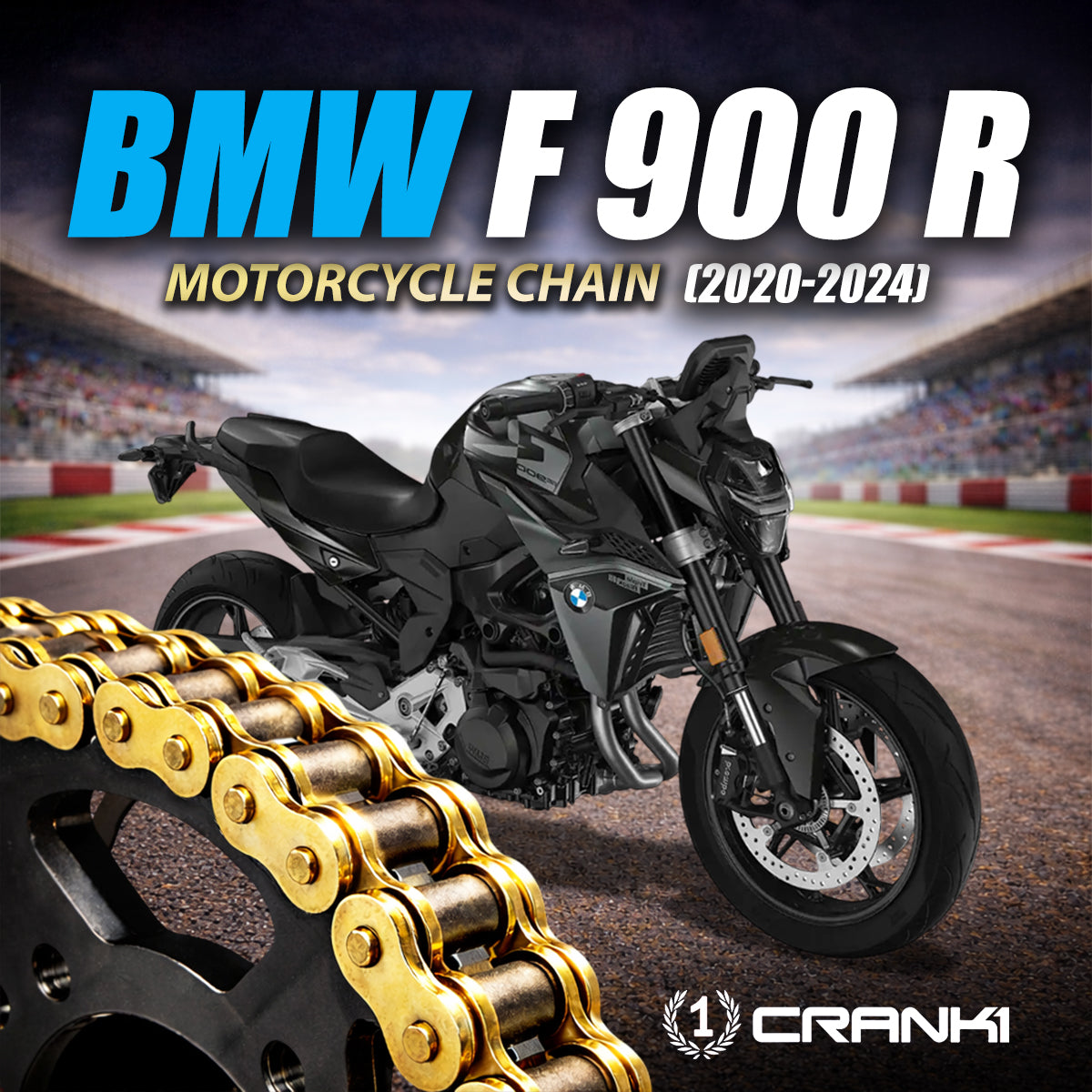 Chain For BMW F 900 R (2020-2024) - 525 Pitch x 122 Links Gold (ZVMX) - CRANK1