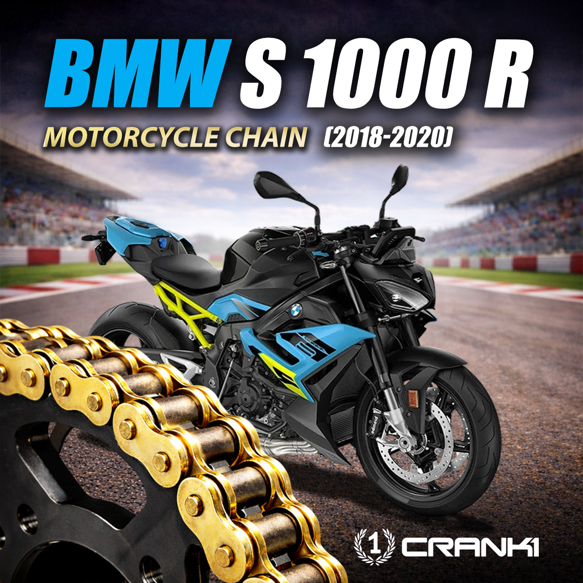 Chain For BMW S 1000 R (2018-2020) - 525 Pitch x 120 Links Gold (ZVMX ...