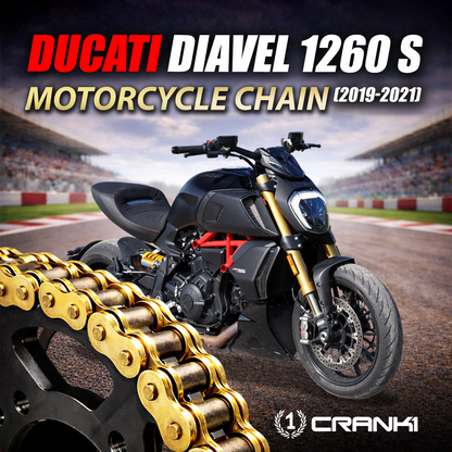 Chain For Ducati Diavel 1260 S (2019-2021) - 525 Pitch x 112 Links Gold (ZVMX) - CRANK1