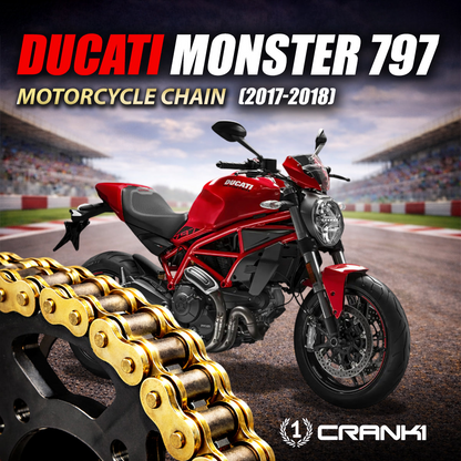 Chain For Ducati Monster 797 (2017-2018) - 520 Pitch x 106 Links Gold (ZVMX) - CRANK1