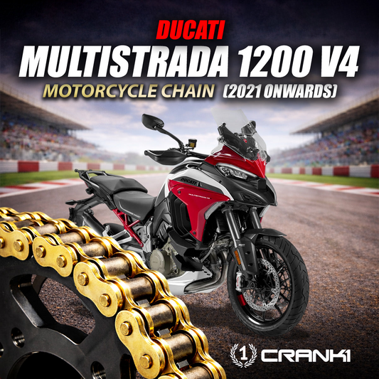 Chain For Ducati Multistrada 1200 V4 (2021 Onwards) - 525 Pitch x 124 Links Gold (ZVMX) - CRANK1