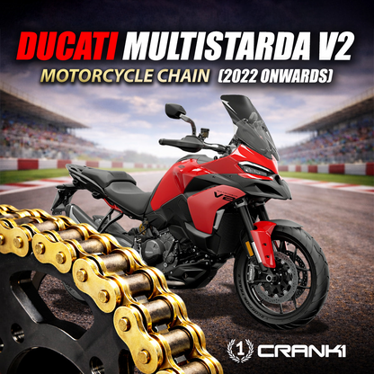Chain For Ducati Multistrada V2 (2022 Onwards) - 525 Pitch x 114 Links Gold (ZVMX) - CRANK1