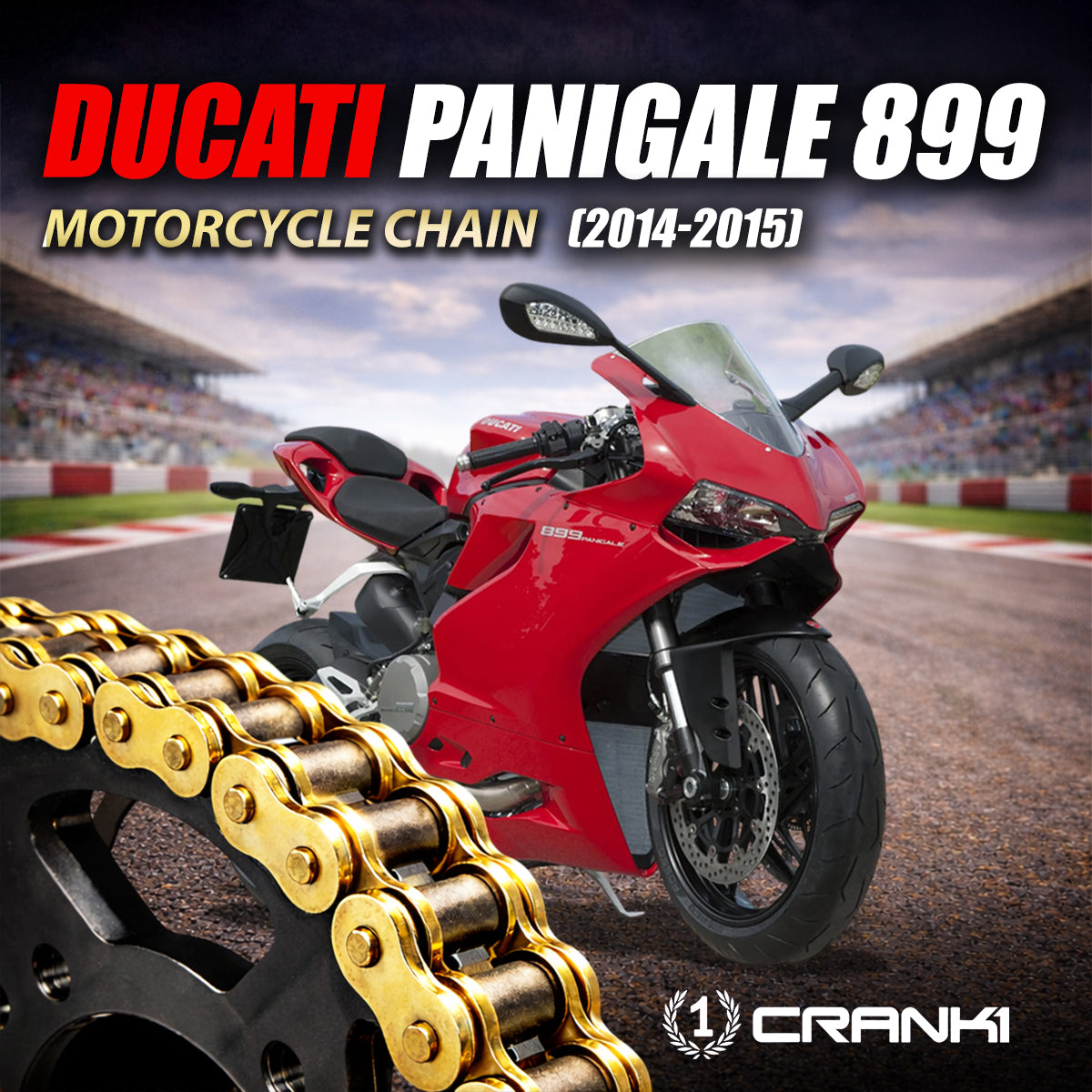 Chain For Ducati Panigale 899 (2014-2015) - 520 Pitch x 106 Links Gold (ZVMX) - CRANK1