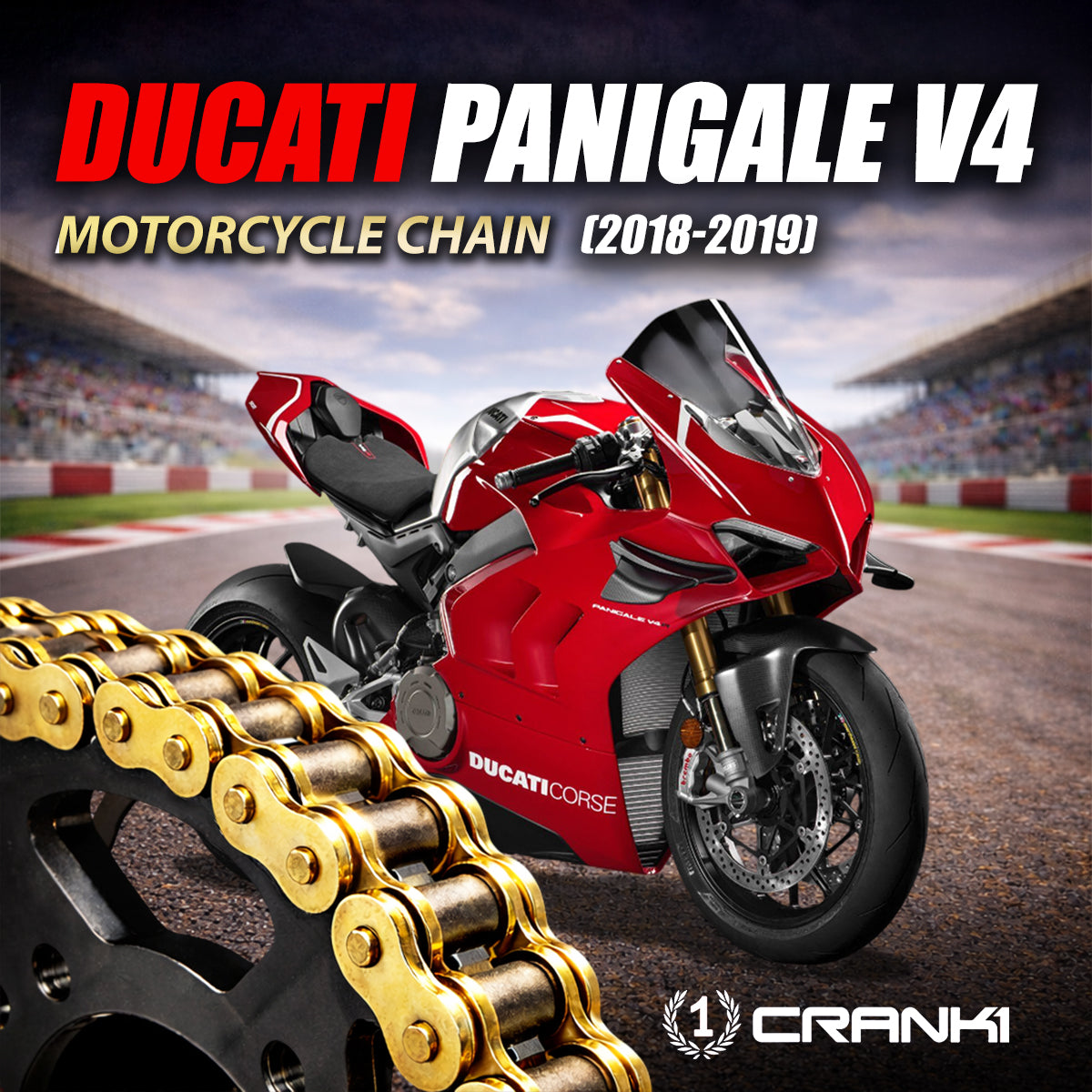 Chain For Ducati Panigale V4 (2018-2019) - 520 Pitch x 106 Links Gold (ZVMX)
