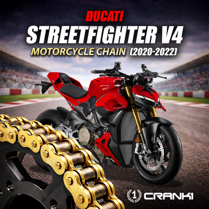 Chain For Ducati Streetfighter V4 (2020-2022)- 525 Pitch x 116 Links Gold (ZVMX) - CRANK1