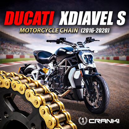 Chain For Ducati XDiavel S (2016-2020) - 525 Pitch x 118 Links Gold (ZVMX) - CRANK1