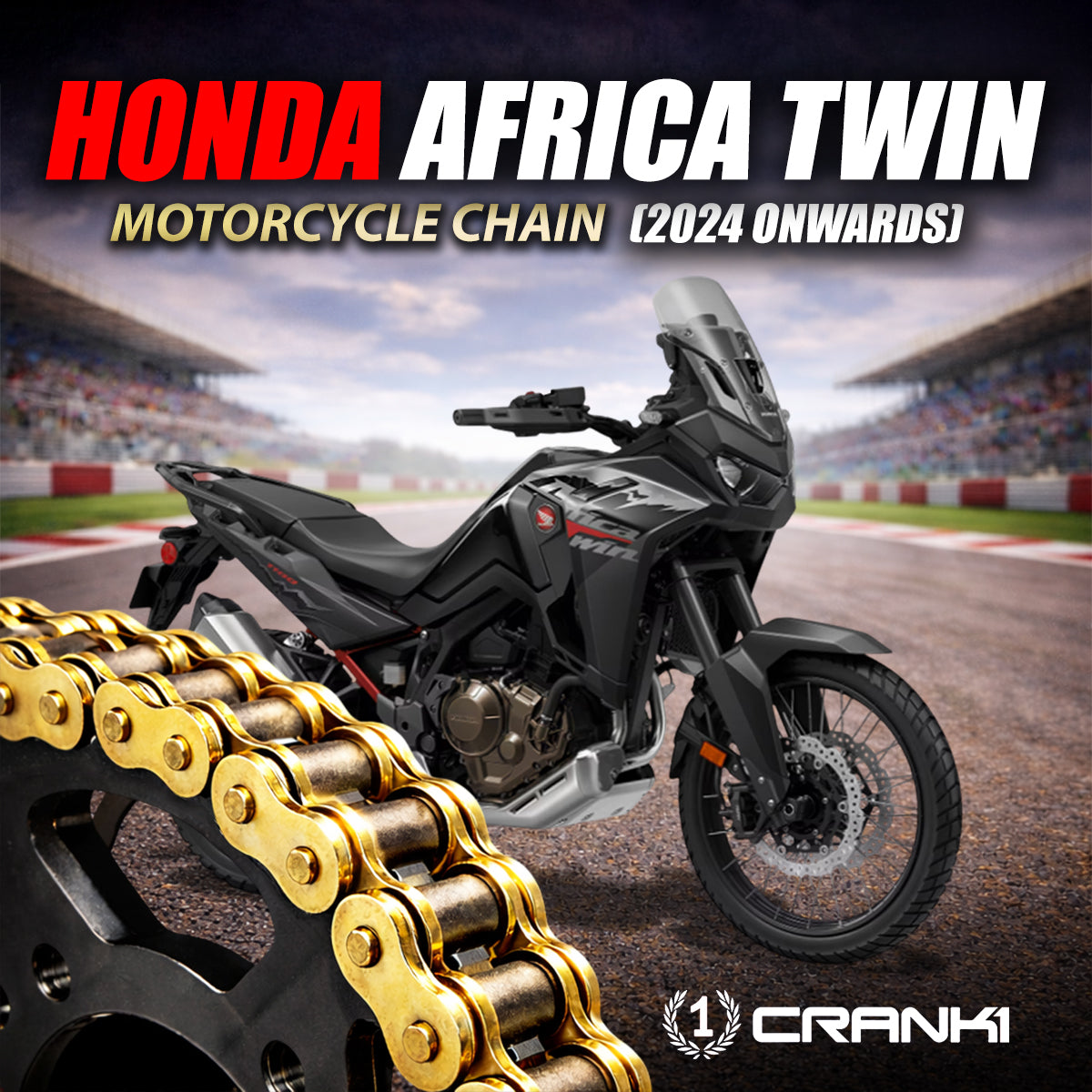 Chain For Honda Africa Twin (2024 Onwards) - 525 Pitch x 124 Links Gold (ZVMX) - CRANK1