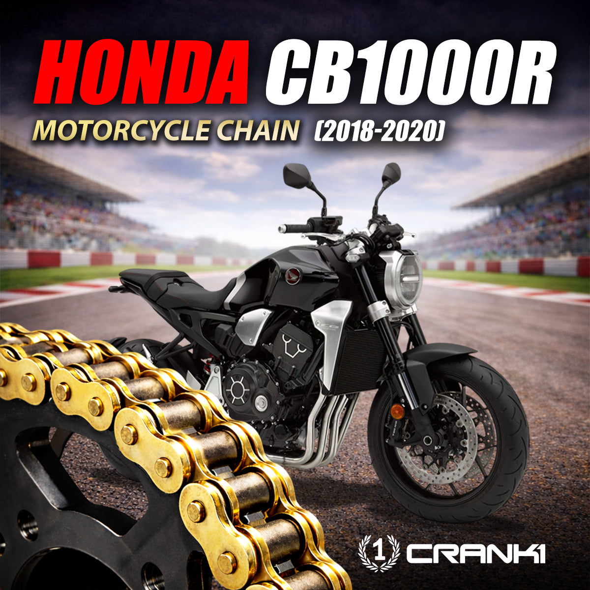 Chain For Honda CB1000R (2018-2020) - 525 Pitch x 116 Links Gold (ZVMX) - CRANK1
