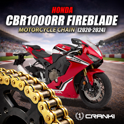 Chain For Honda CBR 1000 RR Fireblade (2020-2024) - 525 Pitch x 120 Links Gold (ZVMX) - CRANK1
